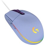 Logitech G203 Lightsync fialová / herní drátová myš / 8000 DPI / 6 tlačítek / RGB Lightsync / 2.1m (910-005853)