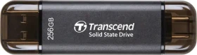 Transcend ESD310C Externí SDD 256GB šedá / USB-A/C 3.2 Gen 2 / R: 1050MBs / W: 950MBs (TS256GESD310C)