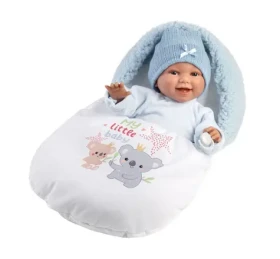 Llorens 63805 NEW BORN - realistická panenka miminko se zvuky a měkkým látkovým tělem - 38 cm