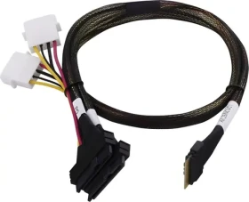 Adaptec Kabel SlimSAS SFF-8654 - 2x U.3 SFF-8639 / Kabel SAS / 0,8 m / tri-mode SAS, SATA, NVMe (2305200-R)