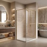 REA - Sprchový kout Bruno 120x90 Brush Gold REA-K3604