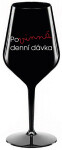 POVINNÁ DENNÍ DÁVKA - černá nerozbitná sklenice na víno 470 ml