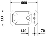 DURAVIT - 1930 Stojící bidet, 355x600 mm, WonderGliss, bílá 02671000001