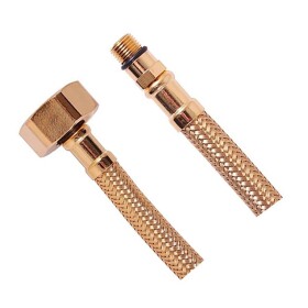 SAPHO - Flexibilní nerezová hadice M10x3/8", 35cm, zlato 33415