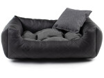 Delux kožený pelech pro psa s polštářkem Barva: Bílá, Rozměr (cm): 65 x 55