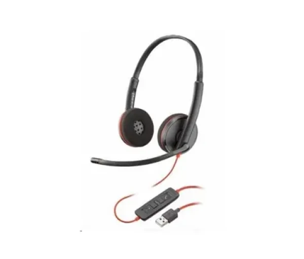 Poly Blackwire C3220 (USB-A) černá / náhlavní souprava / mikrofon / dvě sluchátka / USB-A / ovladač (209745-201)