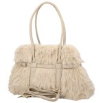 Módní dámská plyšová kabelka do ruky Pelaya, krémová