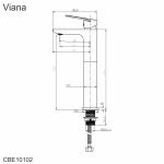 MEREO - Umyvadlová stojánková baterie vysoká, Viana, bez výpusti, chrom CBE10102