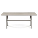 Stůl zahradní 180x100x75, deska polywood v dekoru světlého dubu, hliníková konstrukce, béžová barva