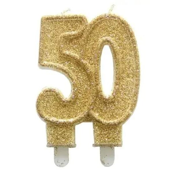 Alvarak Svíčka číslice zlatá 50