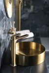 SAPHO - SPY stojánková umyvadlová baterie vysoká, prodloužená hubice, zlato mat PY07/19