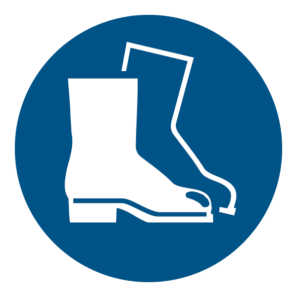 Djois podlahová značka kulatá - Použij bezpečnostní obuv, Ø 430 mm, 1 ks