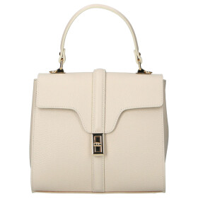 Elegantní dámská kožená kabelka do ruky Alina, béžová