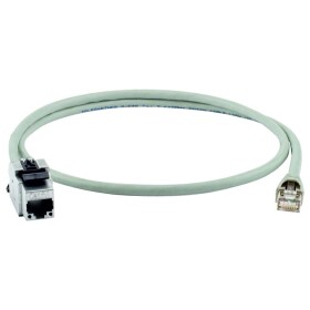 Telegärtner 100008859 RJ45 síťové kabely, propojovací kabely CAT 6A S/FTP 7.5 m šedá samozhášecí, S průchodkou chránící proti zlomení 1 ks