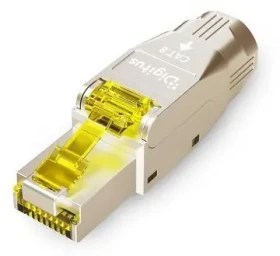 Digitus RJ45 konektor CAT 8.1 stříbrno-žlutý / RJ45 konektor / Stíněný / Montáž bez nářadí / 2000 MHz / PoE++ (DN-93838)