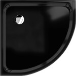 MEXEN - Sprchová vanička čtvrtkruh 80x80 cm černá 41708080
