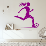 Samolepka Fotbalistka Barva: modrá, Velikost: 40 x 42 cm