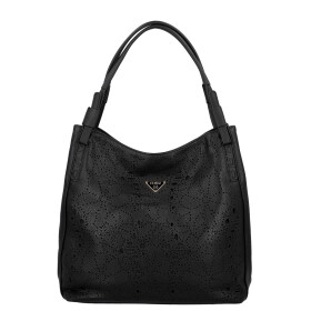 Trendy dámská koženková kabelka na rameno Tiara, černá