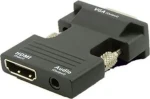 MicroConnect Adaptér s audio jackem HDMI (F) - VGA (M) černá (HDMIVGAAUDIOB)