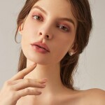 Náušnice s perlou a opálem Christelle - růžový opál, Zlatá