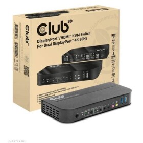 CLUB3D CSV-7210 síťový přepínač - switch černá / HDMI / DP / HDR / podpora IR ovladače (CSV-7210)