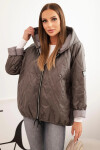 Dámská prošívaná bunda s kapucí cappuccino UNI