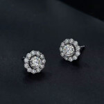 Luxusní stříbrné náušnice Evadne 0,5 ct MOISSANITE + CERTIFIKÁT, Stříbrná certifikát GRA, hadřík na čištění stříbra, dárková krabička