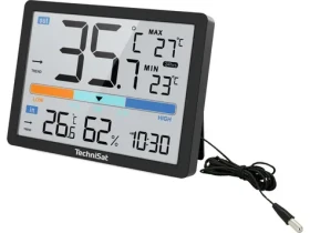 TechniSat IMETEO 110 černá / Meteostanice / LCD displej / teplota / vlhkost / CR2032 (MET01M)