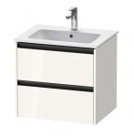 DURAVIT - Ketho.2 Umyvadlová skříňka 55x61x48 cm, 2 zásuvky, lesklá bílá K25262022220000