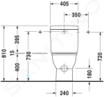 DURAVIT - Darling New Splachovací nádrž, 405x160 mm, bílá 0931000005