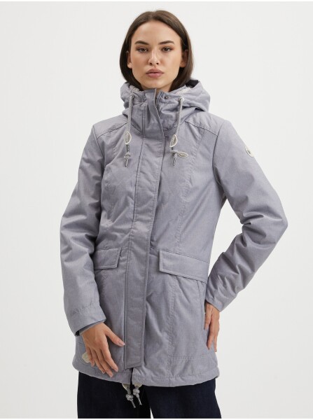 Šedý dámský zimní kabát s kapucí Ragwear Tunned - Dámské