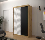 Šatní skříň Abi Jodelka Barva korpusu: Černá, Rozměry: 120 cm, Dveře: Bílá mat