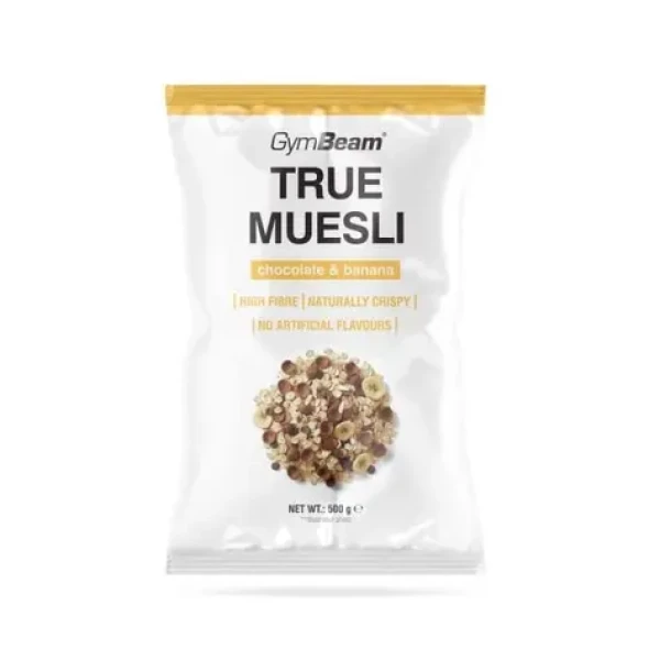 True Muesli - GymBeam (čokoláda banán, 500 g) (115750-2-500g-chocolatebanana)