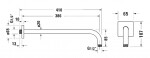 DURAVIT - Příslušenství Sprchové rameno, 41 cm, matná černá UV0670037046