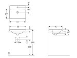 GEBERIT - VariForm Umyvadlo zápustné 55x45 cm, s přepadem, otvor pro baterii, bílá 500.740.01.2