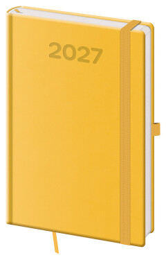Týdenní diář 2027 Helma A5 Print Pop žlutý