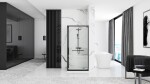 REA/S - Sprchový kout Space In ČERNÝ 80x100 Se sprchovou vaničkou Savoy black KPL-K0882