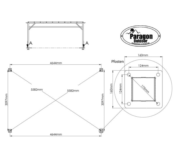 Paragon Outdoor Florenz hliníková pergola 350x505x236 cm tmavě hnědá