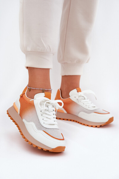 Kožené Sportovní Boty S Síťovinou Dámské Vinceza 66775 Oranžové 36