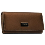Trendy dámská koženkovo-kožená peněženka Peterson Hilax, hnědá