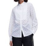 Karl Lagerfeld KL Monogram Lace Bib Shirt 220W1600