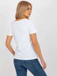 Bílé a růžové dámské tričko s potiskem BASIC FEEL GOOD