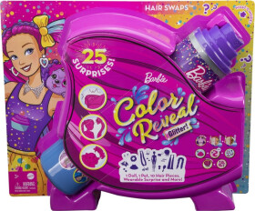 Barbie Color Reveal vlasový styling se třpytkami růžový - Mattel Barbie
