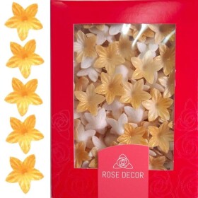 Dekorace oplatková - Květ mini 2 cm zlatý, 400 ks