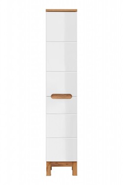 COMAD - Vysoká skříňka 2 dvířka BALI bílá 5907611647431
