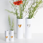 Räder Porcelánové vázičky Silver Heart – set 2 ks, bílá barva, porcelán