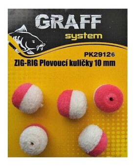 Graff Zig-Rig Plovoucí kuličky 10mm Bílá/Červená (PK29126-WR)