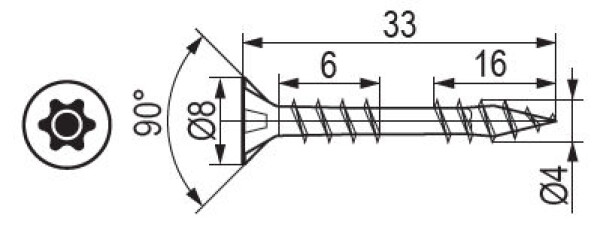 Vrut Spax dvě desky velikost: 4 x 33/14, nelze po kusech; pouze celá balení: 1000ks