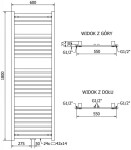 MEXEN/S - Uran radiátor + topná tyč 1800 x 600 mm, 900 W, zlatá W105-1800-600-2900-50