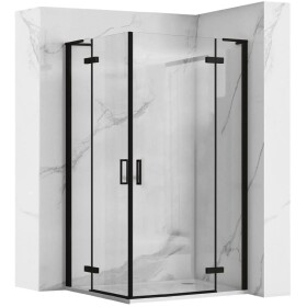 REA/S - Sprchová kabina Hugo Double Black 100x100 KPL-K6602